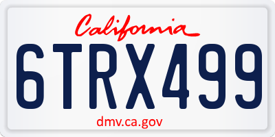 CA license plate 6TRX499