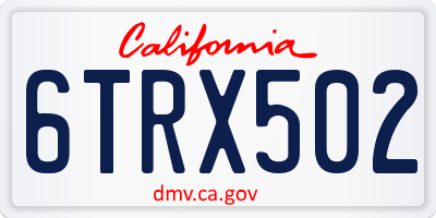 CA license plate 6TRX502