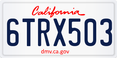 CA license plate 6TRX503