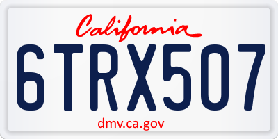 CA license plate 6TRX507