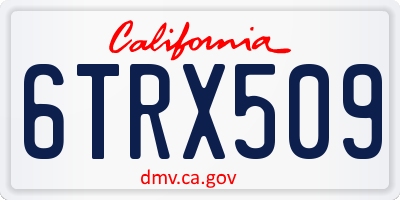 CA license plate 6TRX509