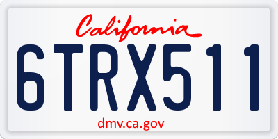 CA license plate 6TRX511