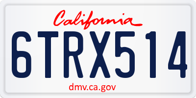 CA license plate 6TRX514