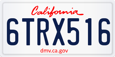 CA license plate 6TRX516
