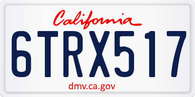 CA license plate 6TRX517