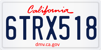 CA license plate 6TRX518