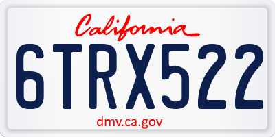 CA license plate 6TRX522