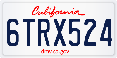 CA license plate 6TRX524