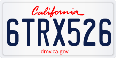CA license plate 6TRX526