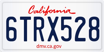 CA license plate 6TRX528