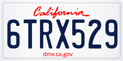 CA license plate 6TRX529