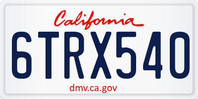 CA license plate 6TRX540