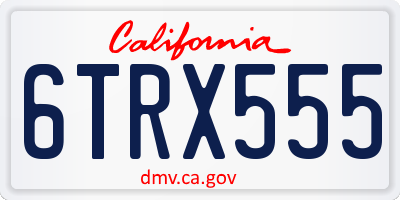 CA license plate 6TRX555