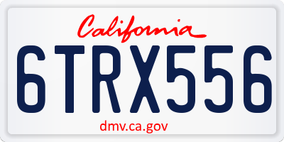 CA license plate 6TRX556