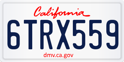 CA license plate 6TRX559