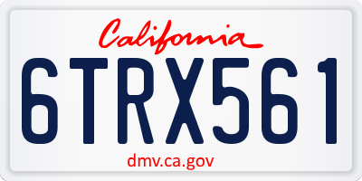 CA license plate 6TRX561