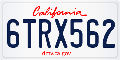 CA license plate 6TRX562