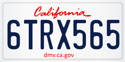 CA license plate 6TRX565