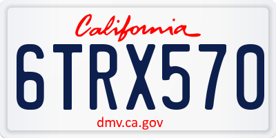 CA license plate 6TRX570