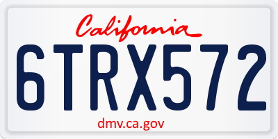 CA license plate 6TRX572