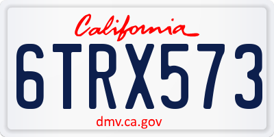 CA license plate 6TRX573