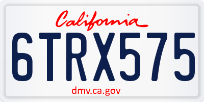 CA license plate 6TRX575