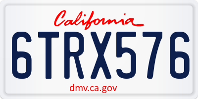 CA license plate 6TRX576