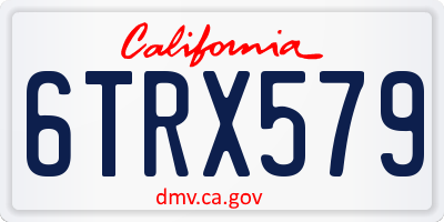 CA license plate 6TRX579