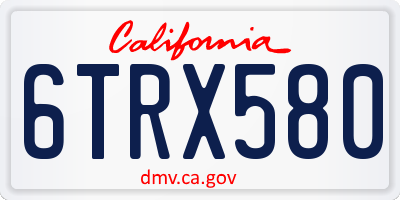 CA license plate 6TRX580