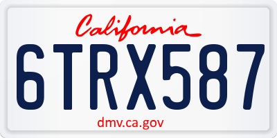 CA license plate 6TRX587