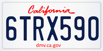 CA license plate 6TRX590