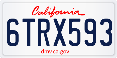 CA license plate 6TRX593