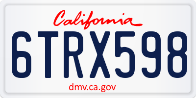 CA license plate 6TRX598