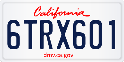 CA license plate 6TRX601