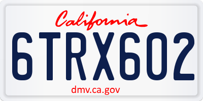 CA license plate 6TRX602