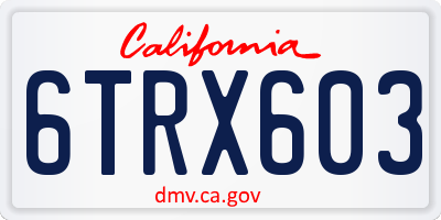 CA license plate 6TRX603