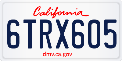 CA license plate 6TRX605