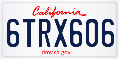 CA license plate 6TRX606