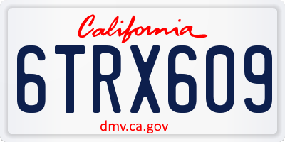 CA license plate 6TRX609