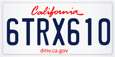 CA license plate 6TRX610