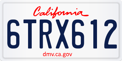 CA license plate 6TRX612