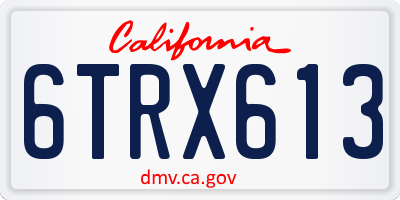 CA license plate 6TRX613