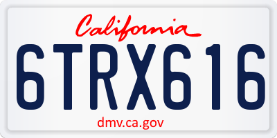 CA license plate 6TRX616