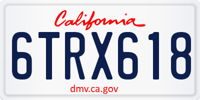 CA license plate 6TRX618