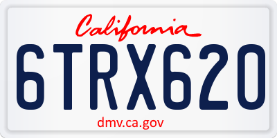 CA license plate 6TRX620