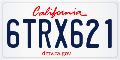 CA license plate 6TRX621