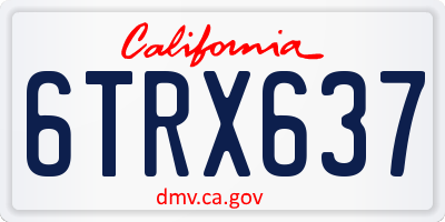 CA license plate 6TRX637