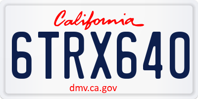 CA license plate 6TRX640