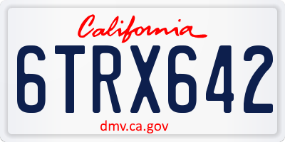 CA license plate 6TRX642