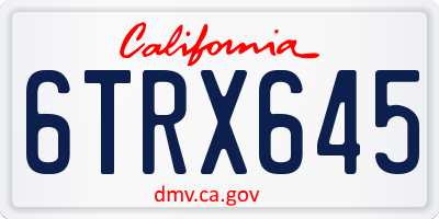 CA license plate 6TRX645